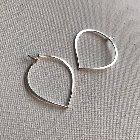Boutique Jewelry - Sterling Silver Lotus Hoop Earrings NEW